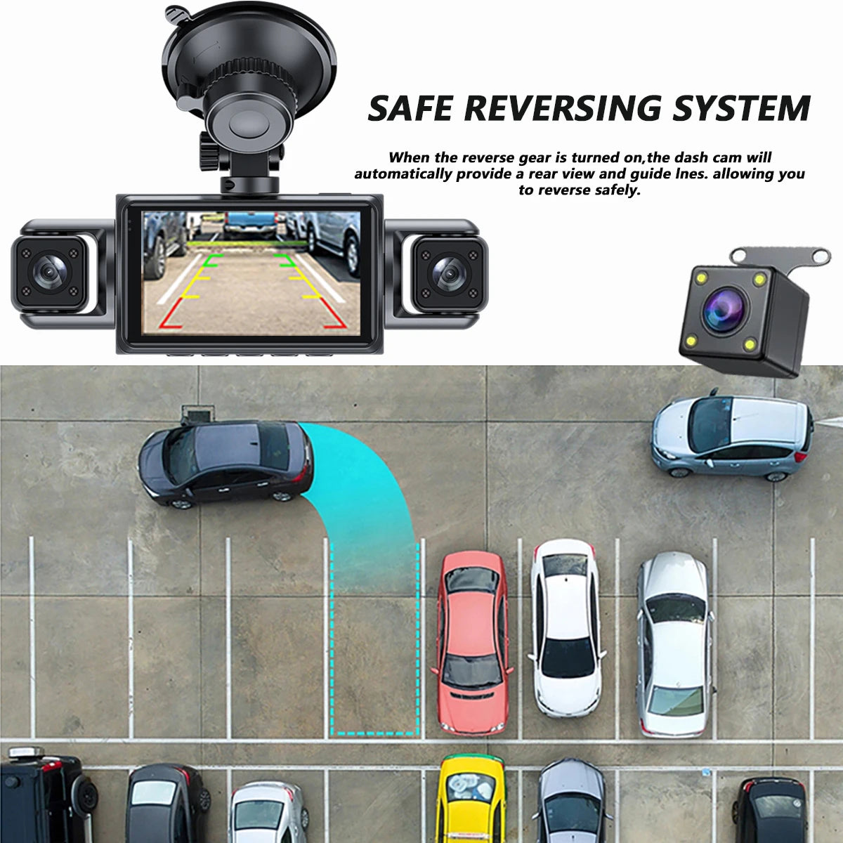 4-Channel WiFi Dash Cam with 360° Night Vision