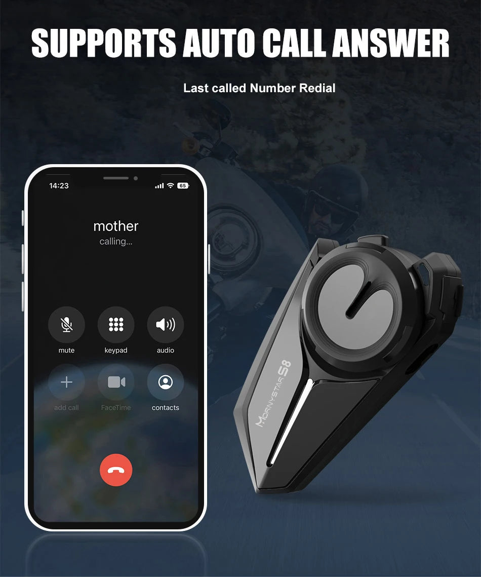 Mornystar S8 Bluetooth Motorcycle Helmet Intercom