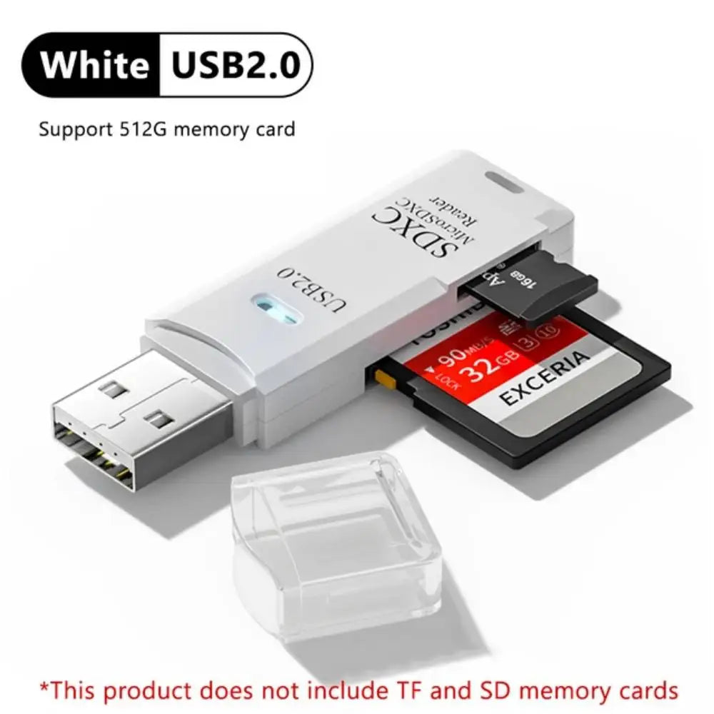 Multi Functional 2-in-1 High-speed USB 3.0/2.0 Card Reader Supports TF+SD