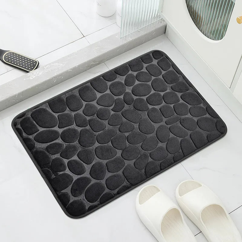 Anti-Slip Cobblestone Bathroom Mat – Soft, Safe & Water-Absorbent!