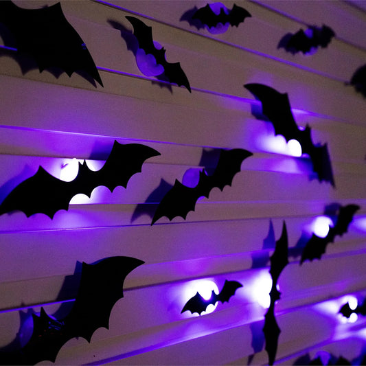 Halloween 3D LED Bats Wall Light Decoration
