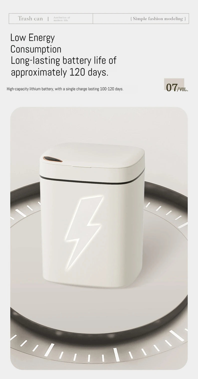 16L Smart Non-Contact Bathroom Trash Can
