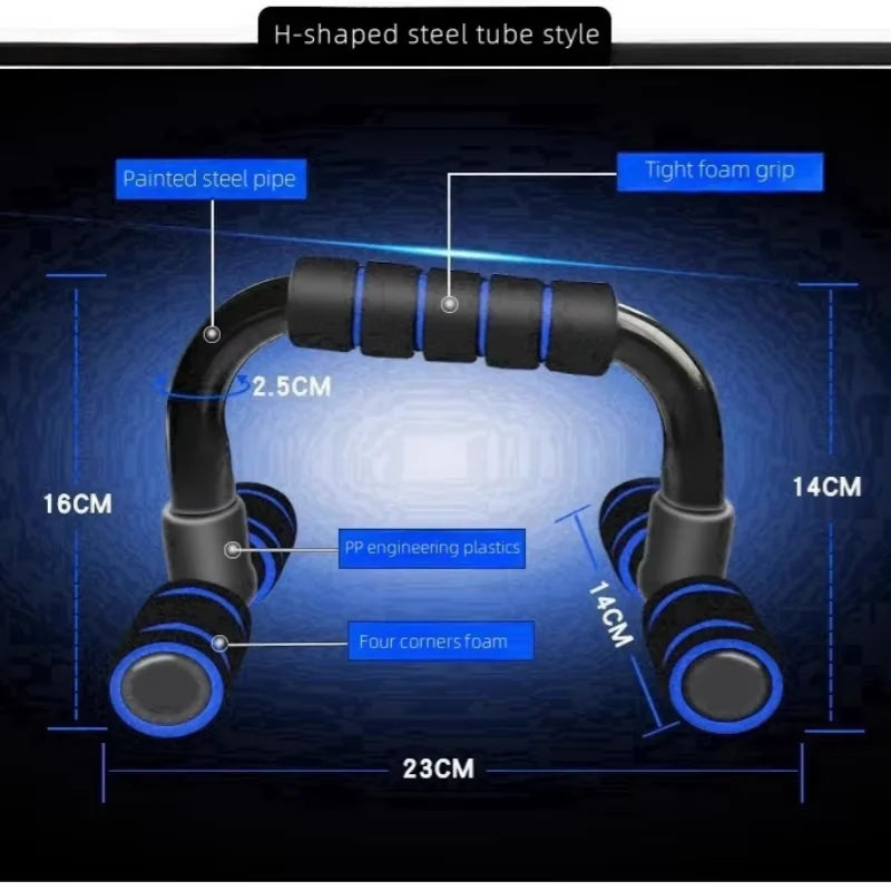 Anti slip push up H-shaped support bar