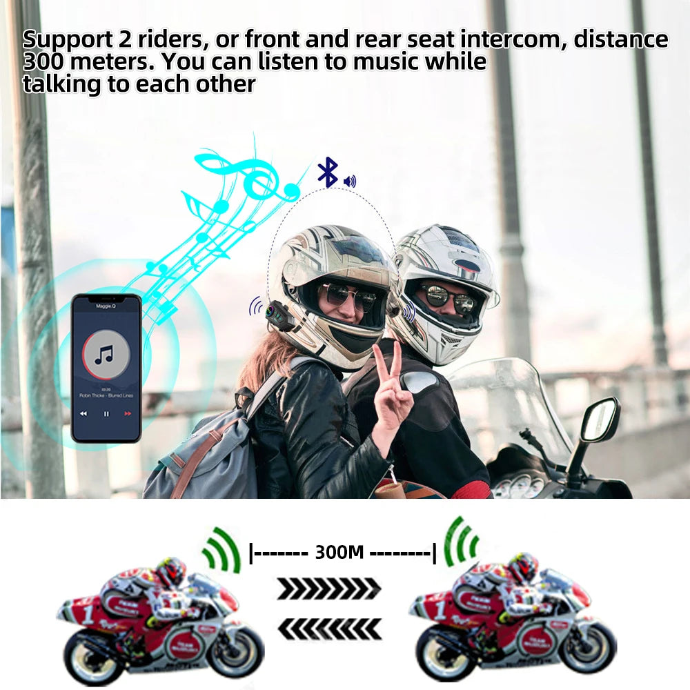 Kebidumei YP10 Bluetooth 5.3 Motorcycle Intercom