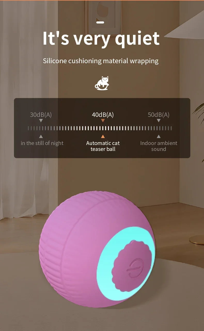Smart Rolling Cat Toy Ball USB Rechargeable