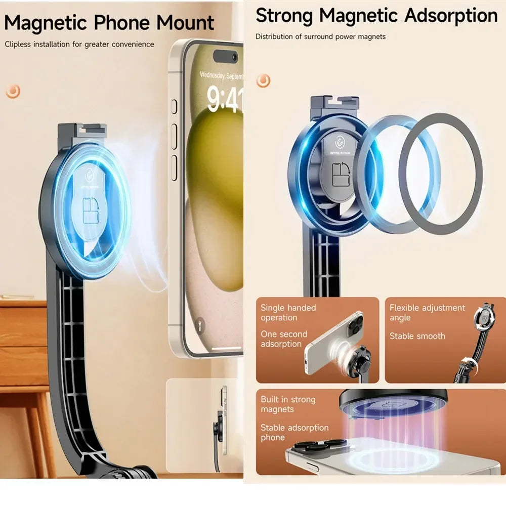 Magnetic Mini Selfie Stick Tripod – Pocket-Sized, Pro-Level Shots!