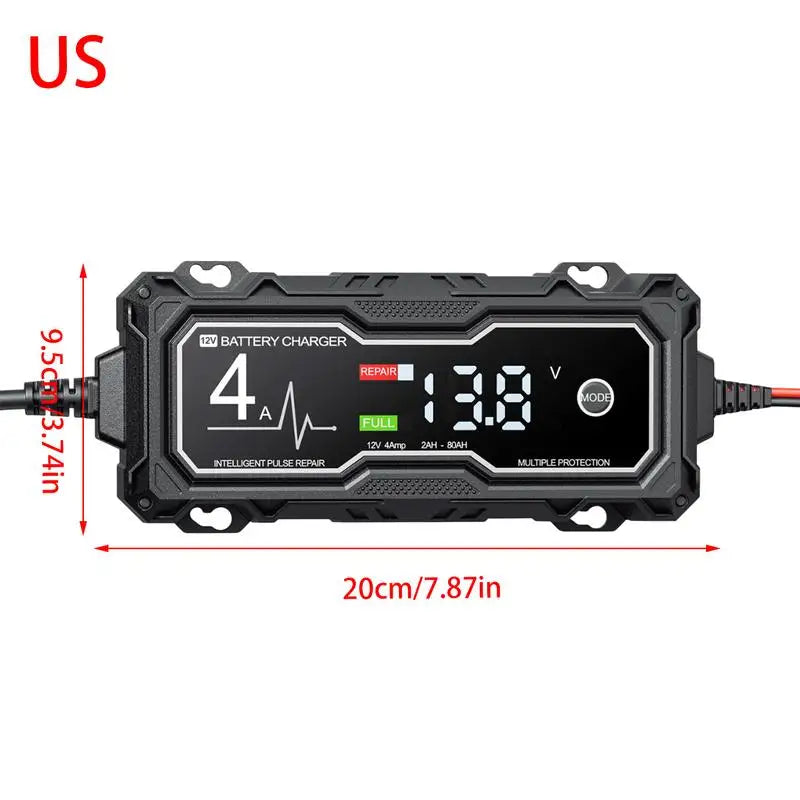 Smart Car Battery Charger & Maintainer with LED Display
