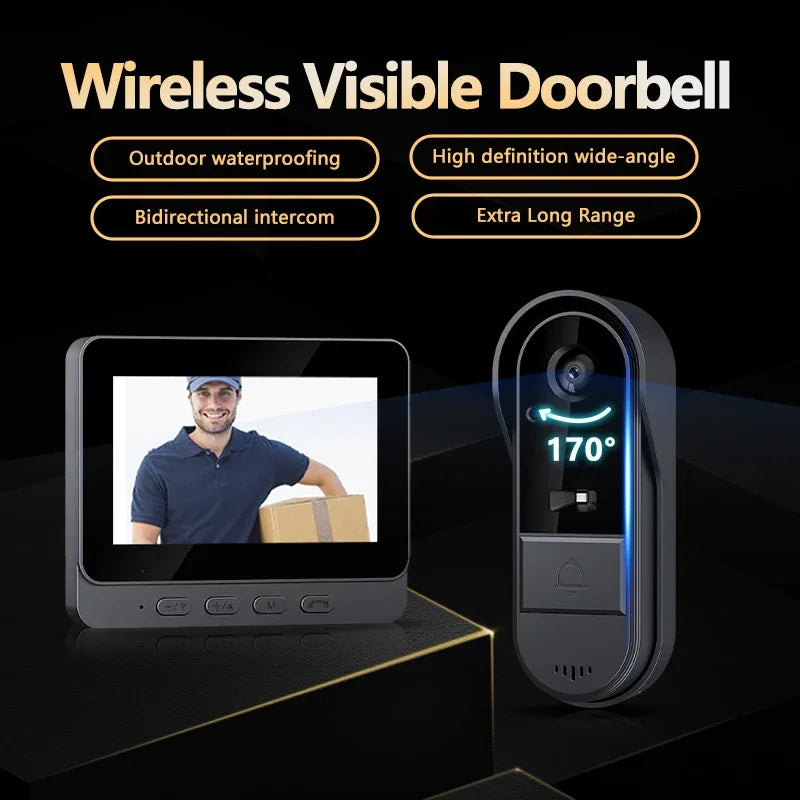 Wireless Visual Doorbell with 4.3" HD Screen