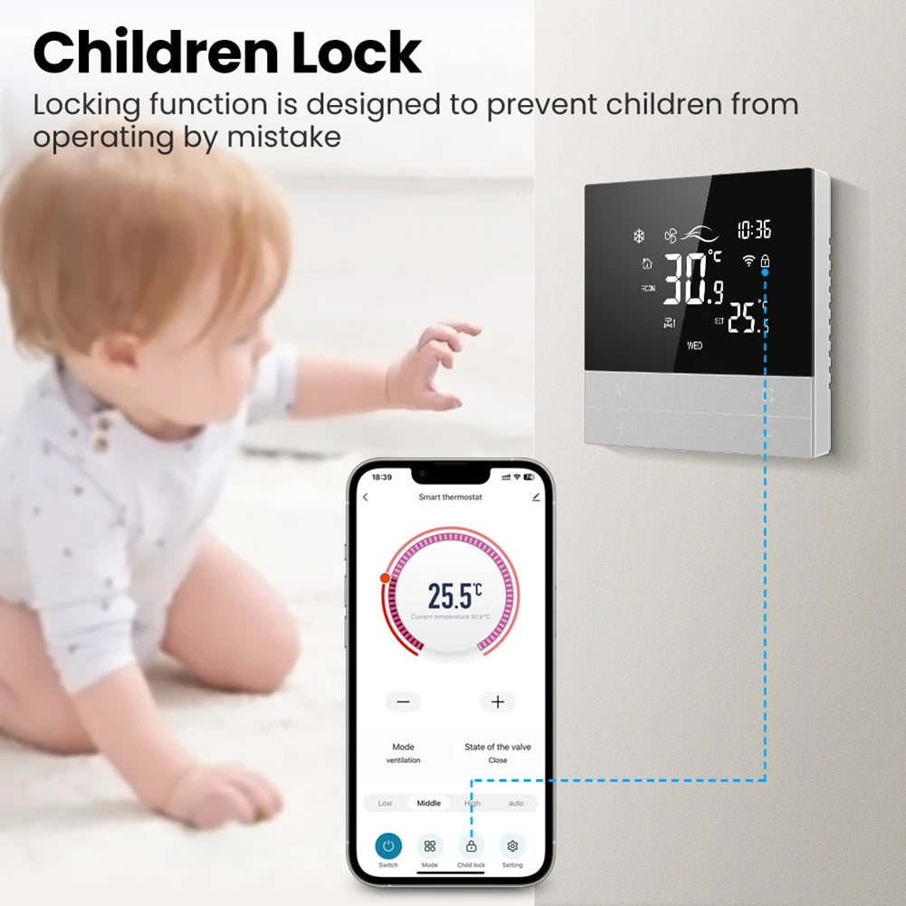 WiFi Smart Thermostat for Central AC System