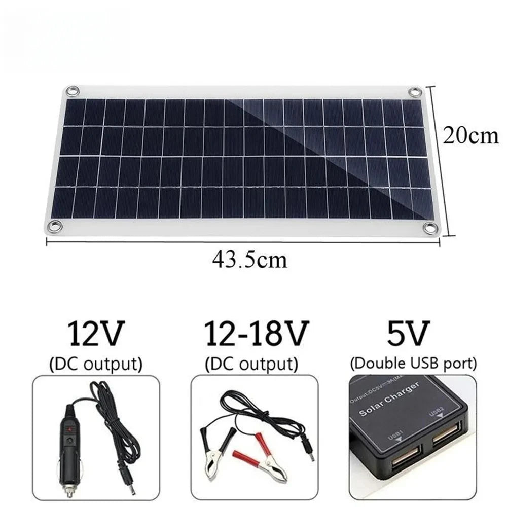 12V Solar Panel Kit with 10A-100A Controller for Outdoor Use
