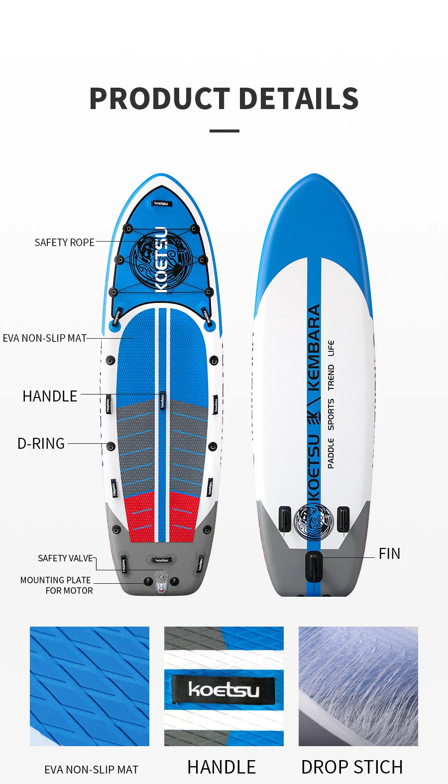 KOETSU Inflatable SUP Board with Accessories