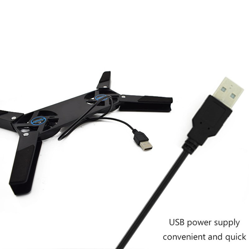 USB Laptop Cooling Pad – Dual-Fan Stand for 7–15”