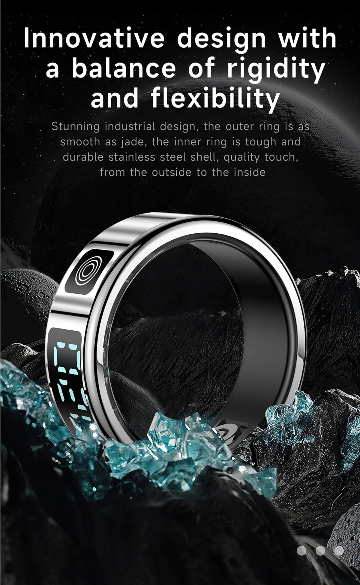 Smart Ring 5ATM Waterproof with Gesture Control