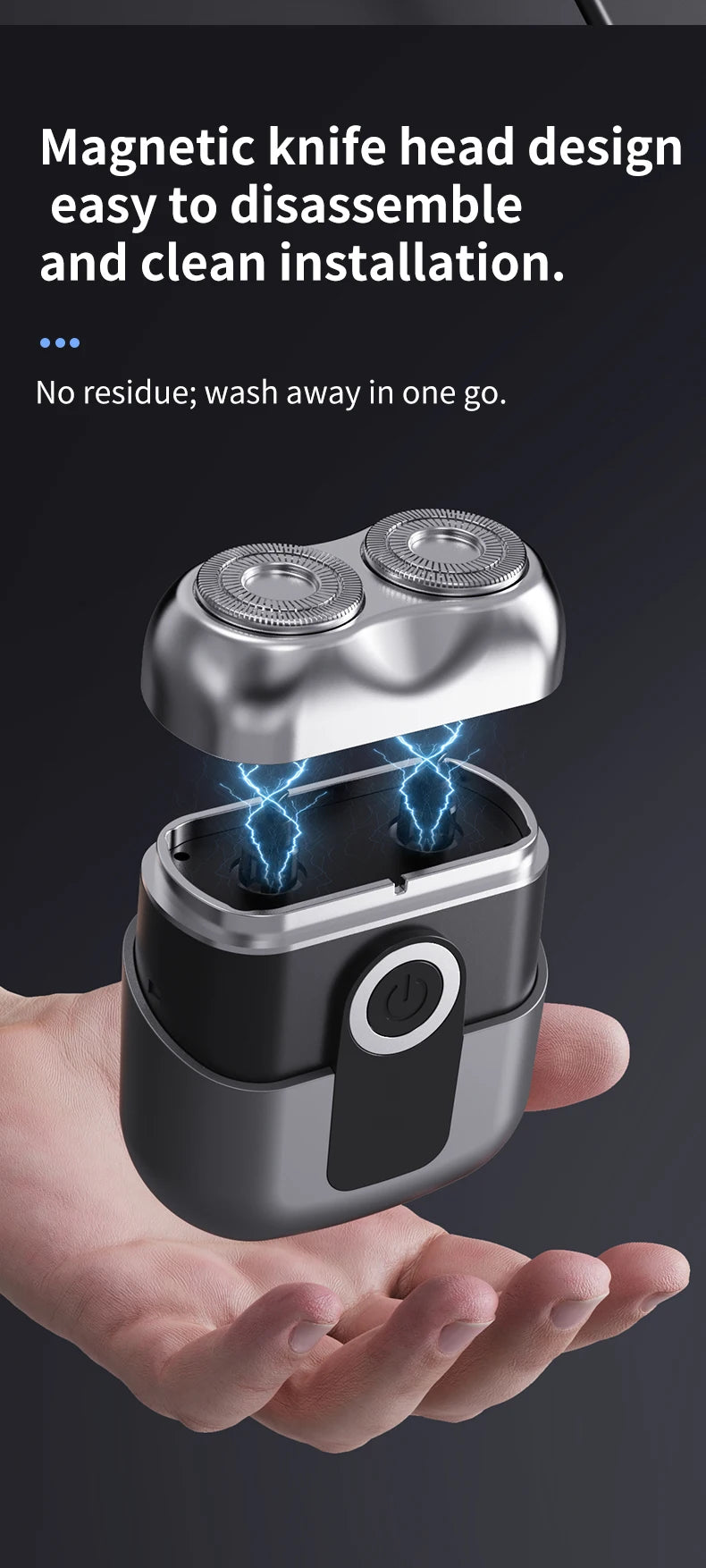 Electric Smart Rechargeable Dual Blade Shaver