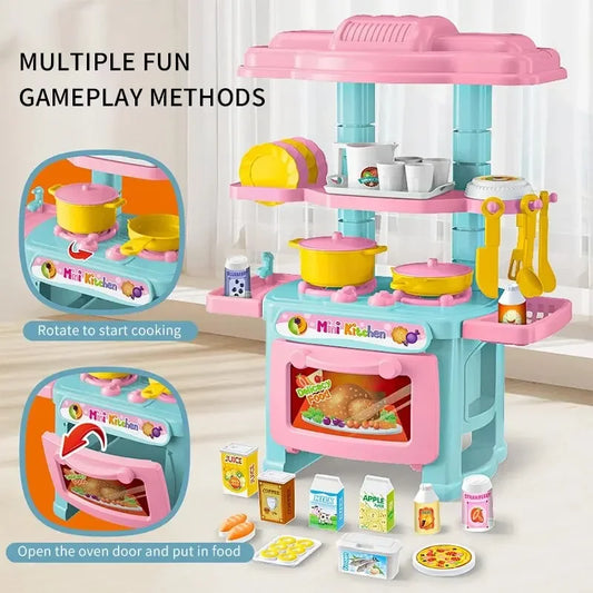 Mini Kitchen Playset for Kids Cooking Fun