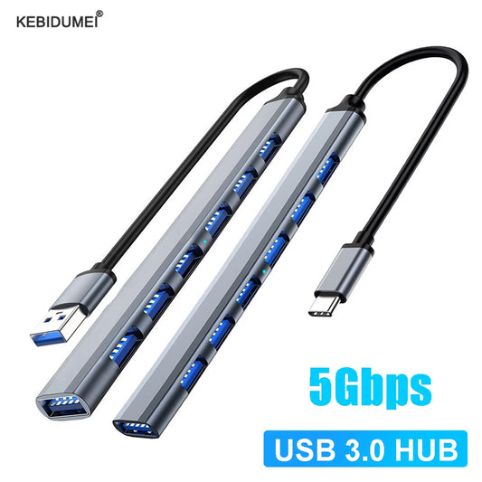 HUB USB 3.0 and Type C HUB Multi Splitter High Speed 5Gbps