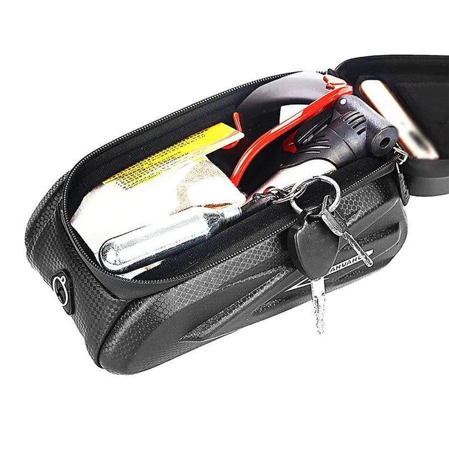 Waterproof Front Beam Bike Bag with Phone Holder