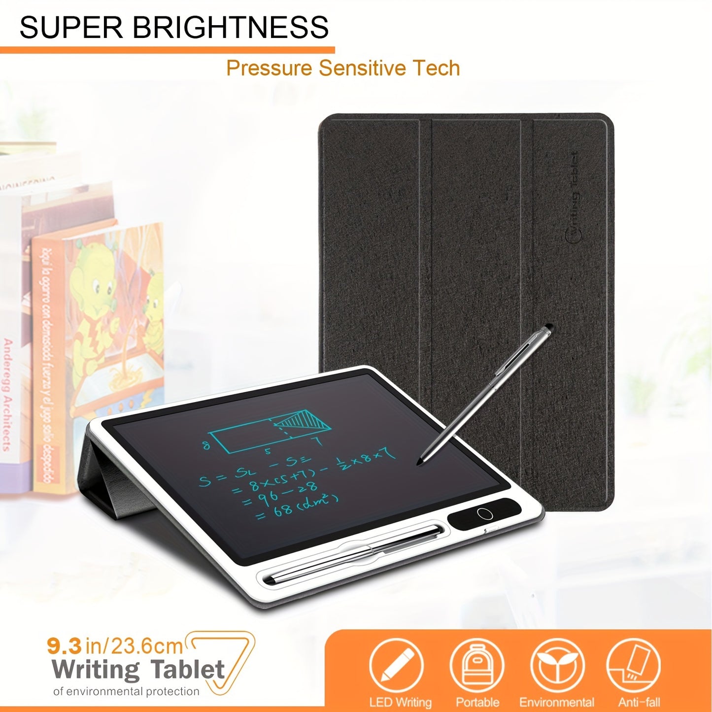 10-Inch LCD Writing Tablet with Leather Case – Digital Memo - Clickilix
