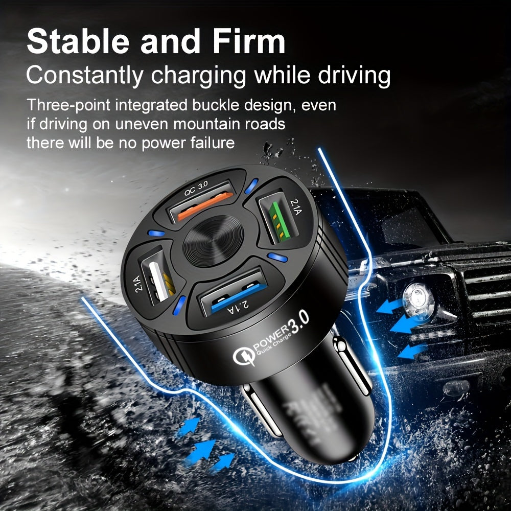 4-in-1 USB Car Charger – Fast Multi-Port Adapter - Clickilix