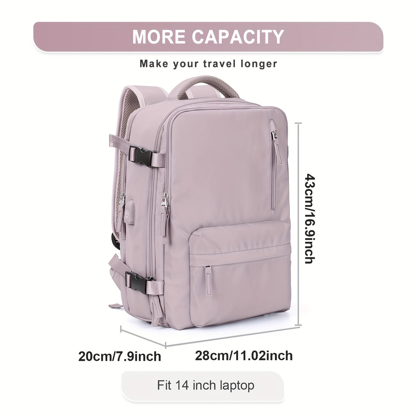 Large Waterproof Travel & Hiking Backpack