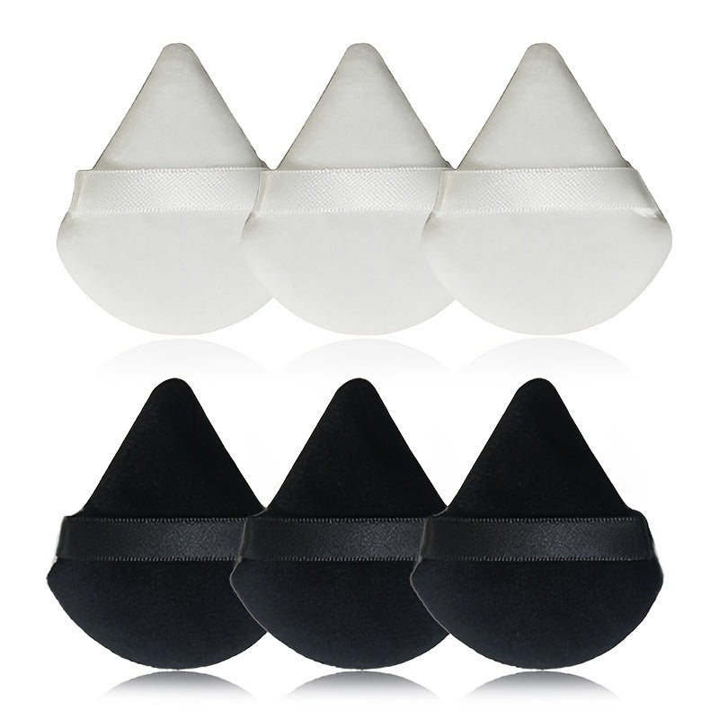 Soft Triangle Powder Puff – Velour Makeup Sponge Tool - Clickilix