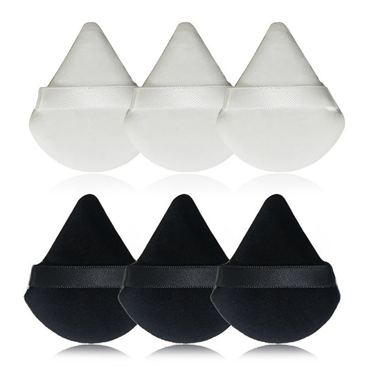 Soft Triangle Powder Puff – Velour Makeup Sponge Tool - Clickilix