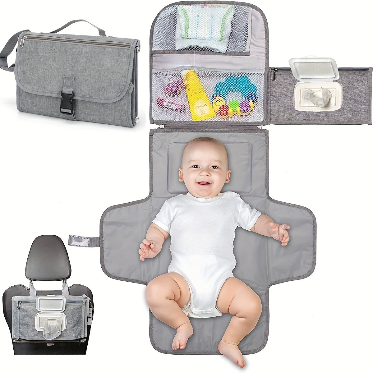 Ultimate Baby Changing Mat & Stroller Basket