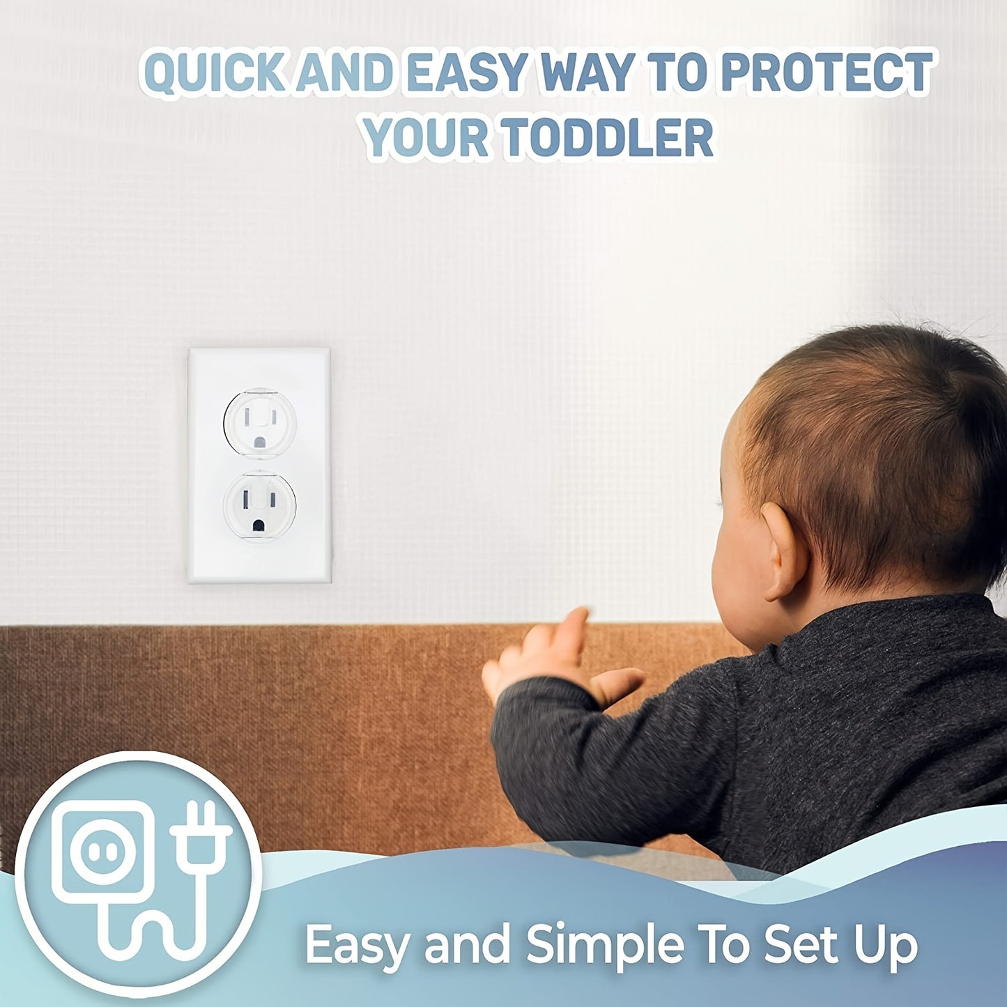 10pcs Baby-Proof Outlet Covers for Kids' Safety - Clickilix