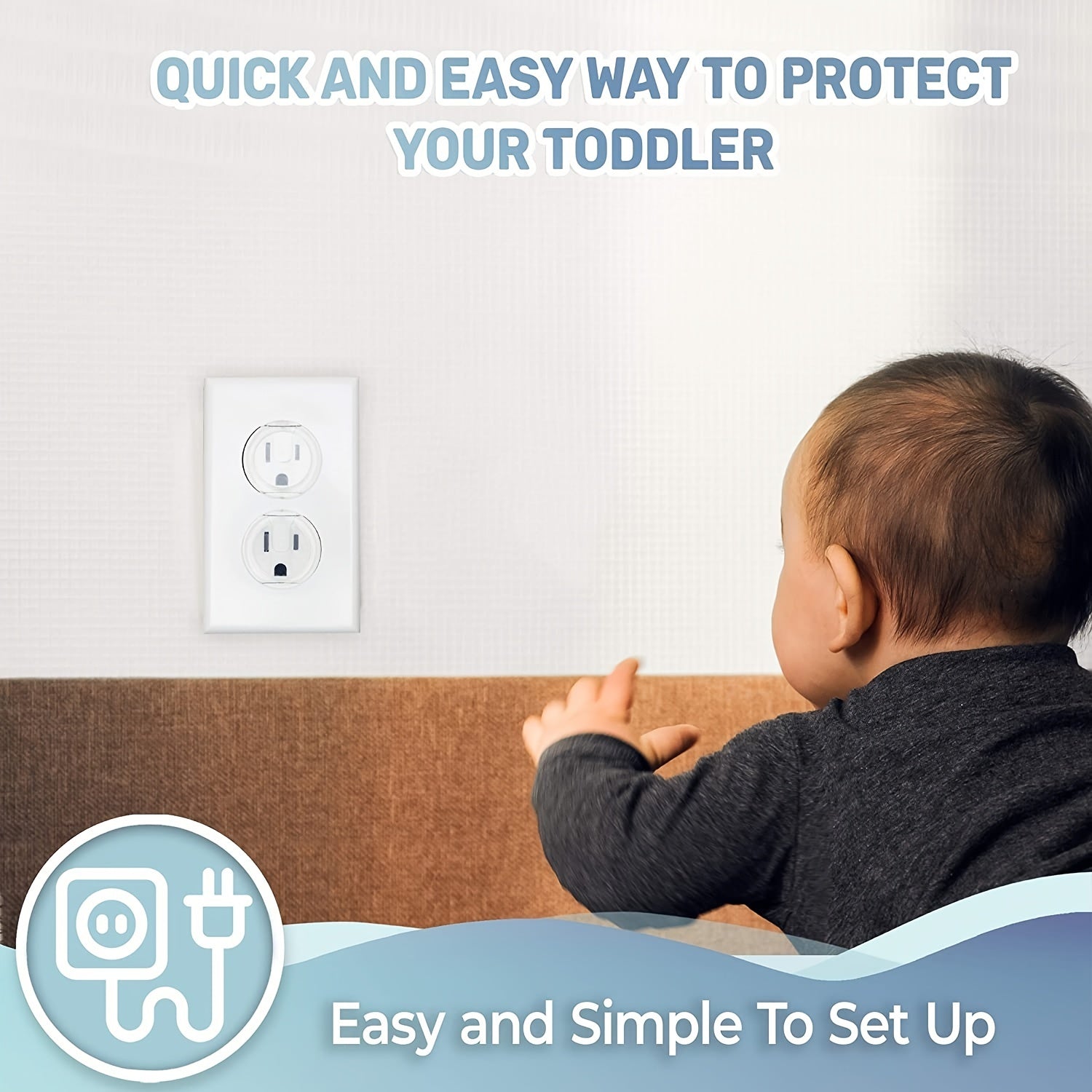 10pcs Baby-Proof Outlet Covers for Kids' Safety - Clickilix