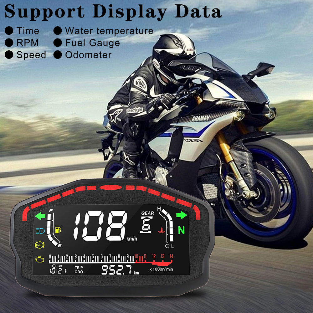 Retro LCD Motorcycle Digital Speedometer Universal
