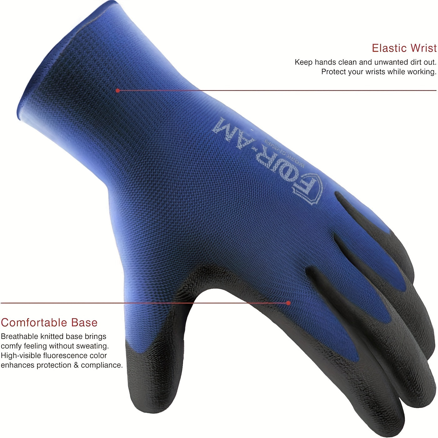 12 Pairs Ultra-Thin Safety Work Gloves - Clickilix