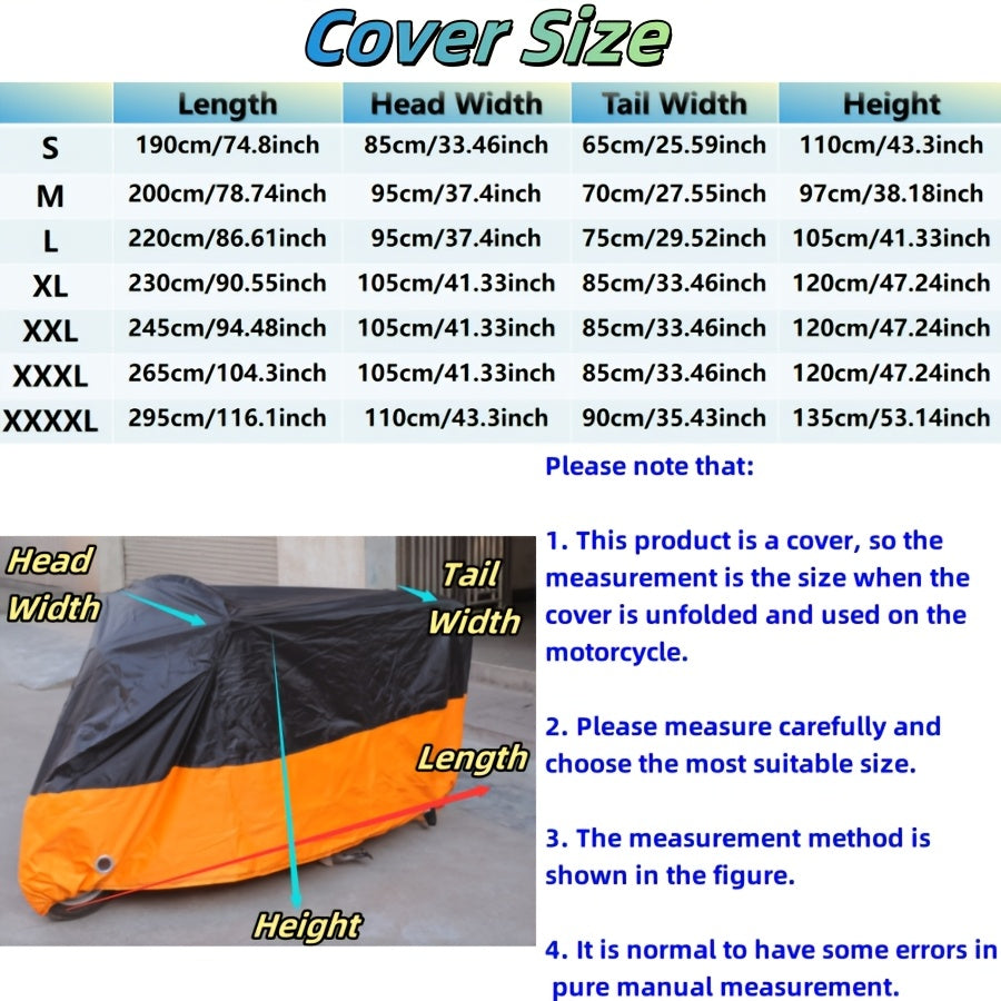 All-Season Motorcycle Cover – Weatherproof Protection with Anti-Theft Lock Hole