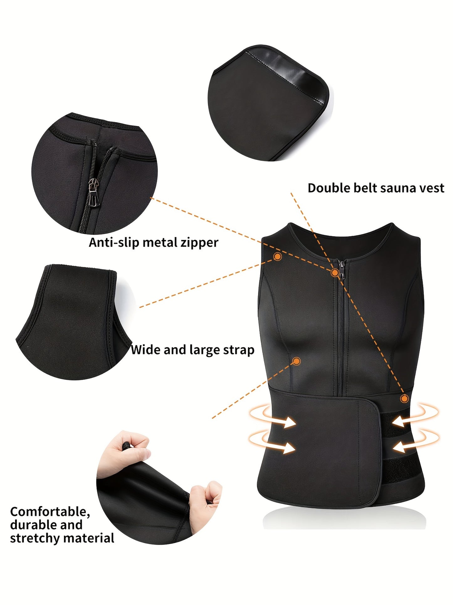 Men’s Compression Tank Top – Adjustable Waist Trainer - Clickilix