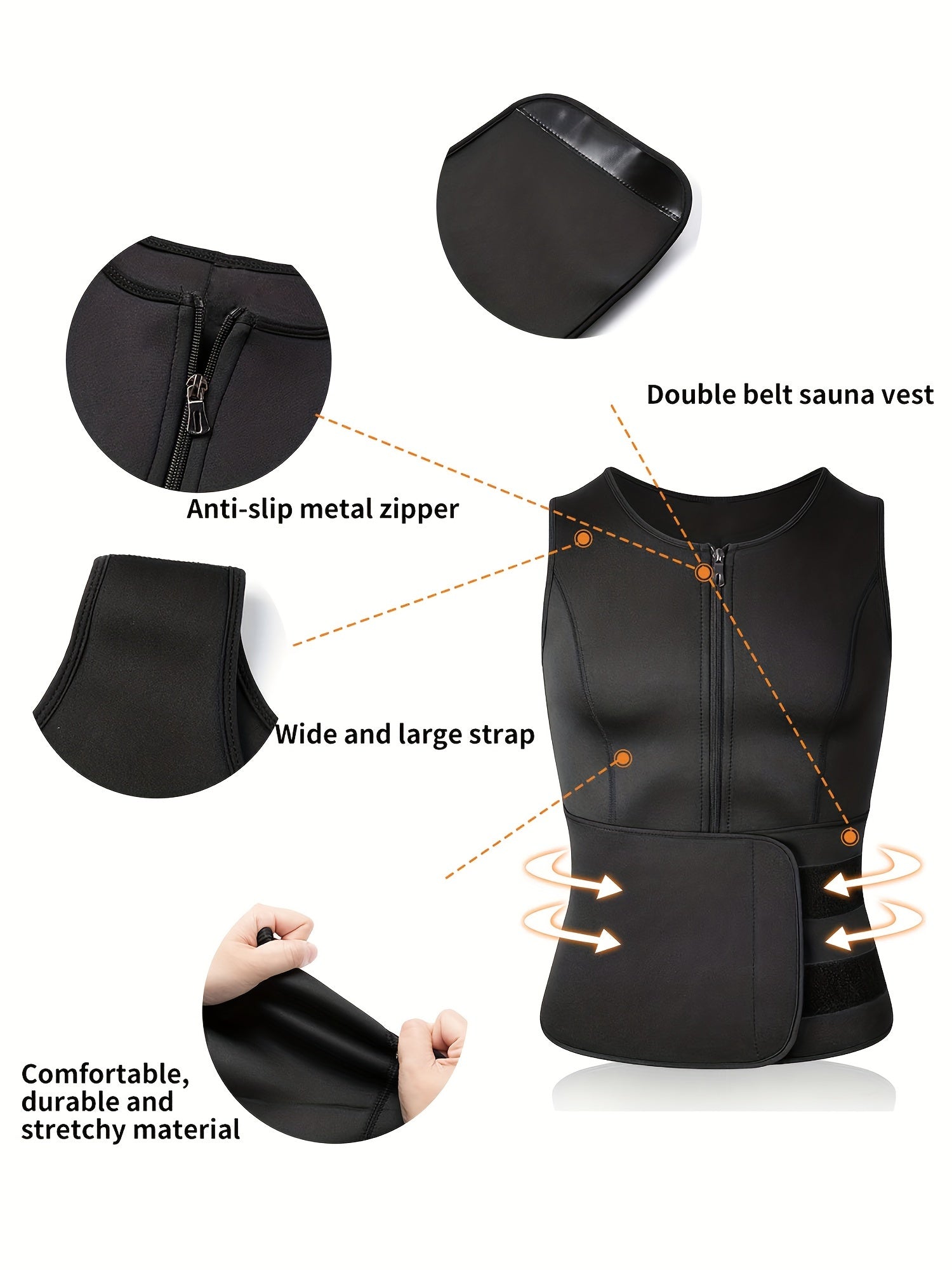 Men’s Compression Tank Top – Adjustable Waist Trainer - Clickilix