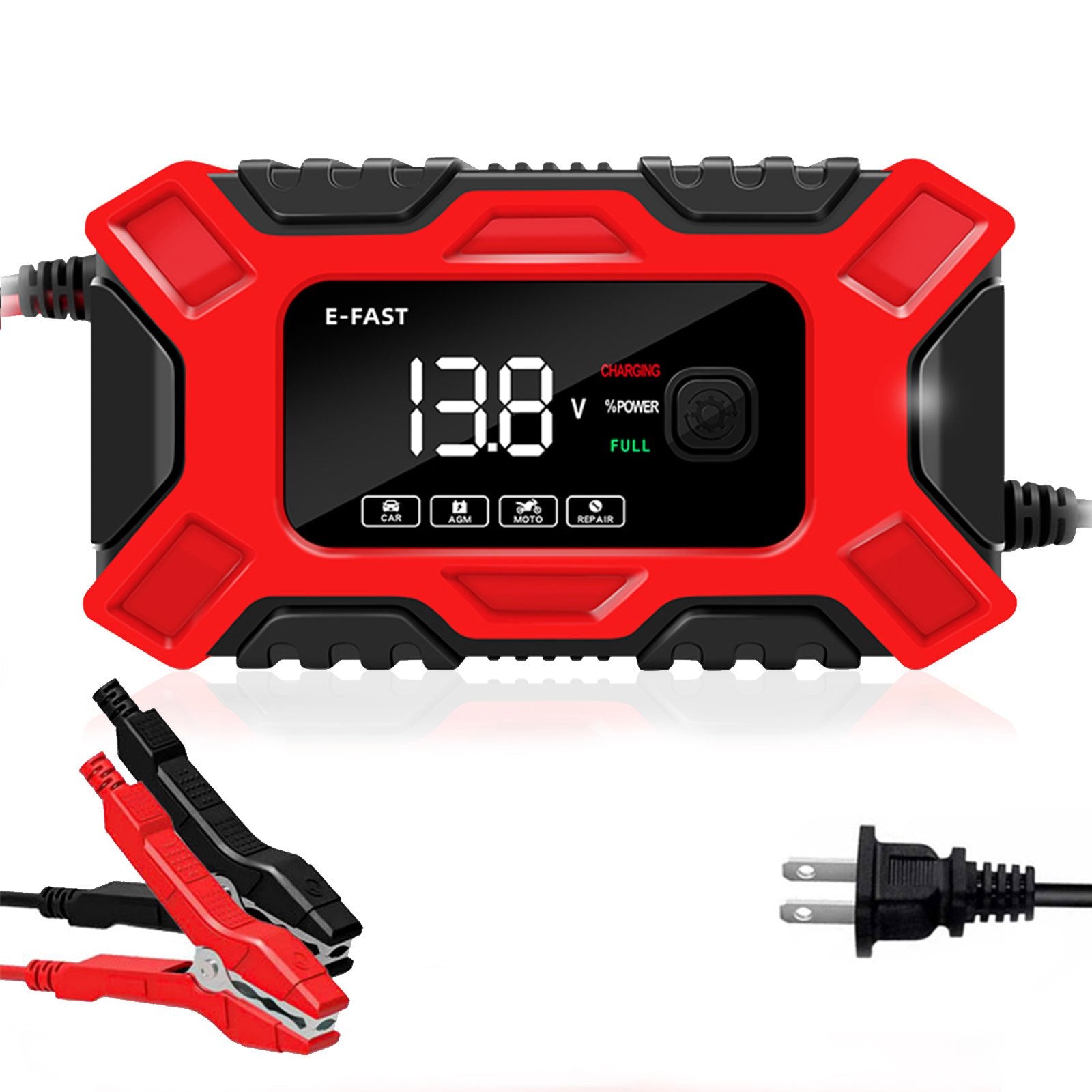 12V 6A Automatic Digital Car Battery Charger - Clickilix