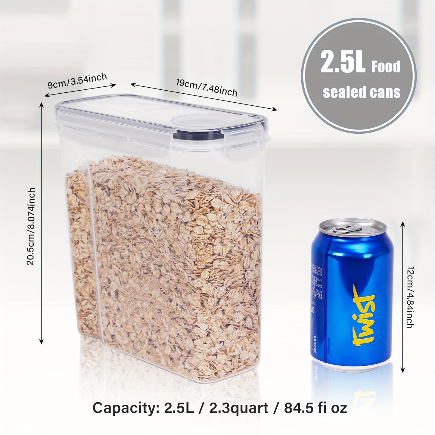 4-Pack Airtight Cereal Storage Containers with Labels - Clickilix