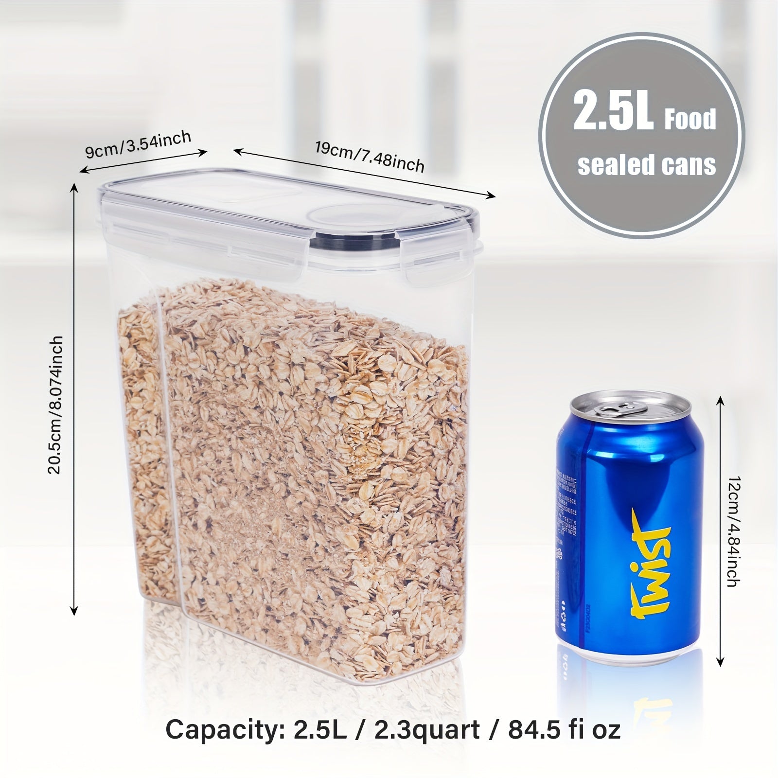 4-Pack Airtight Cereal Storage Containers with Labels - Clickilix