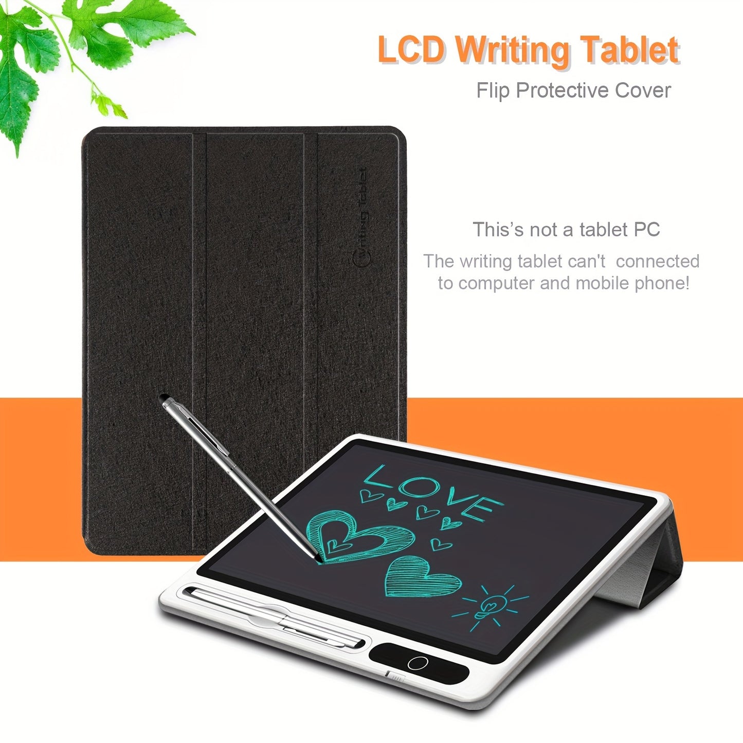 10-Inch LCD Writing Tablet with Leather Case – Digital Memo - Clickilix