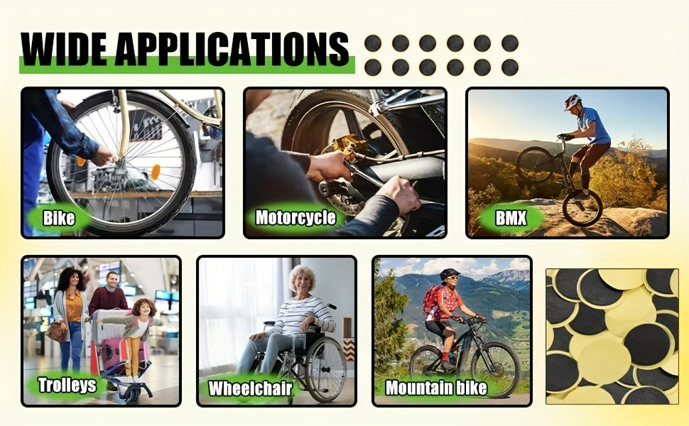 30PCS Glue-Free Tire Patches – Quick Motorcycle Repair