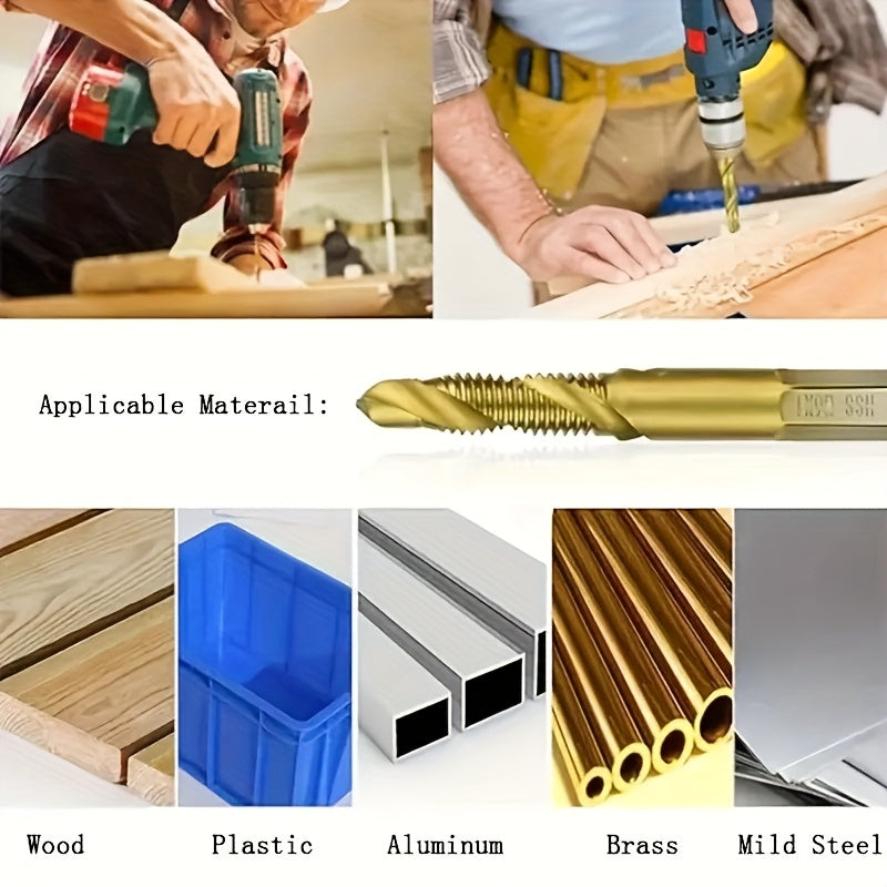 GOXAWEE 6pcs Titanium Drill Tap Set for Wood & Metal - Clickilix