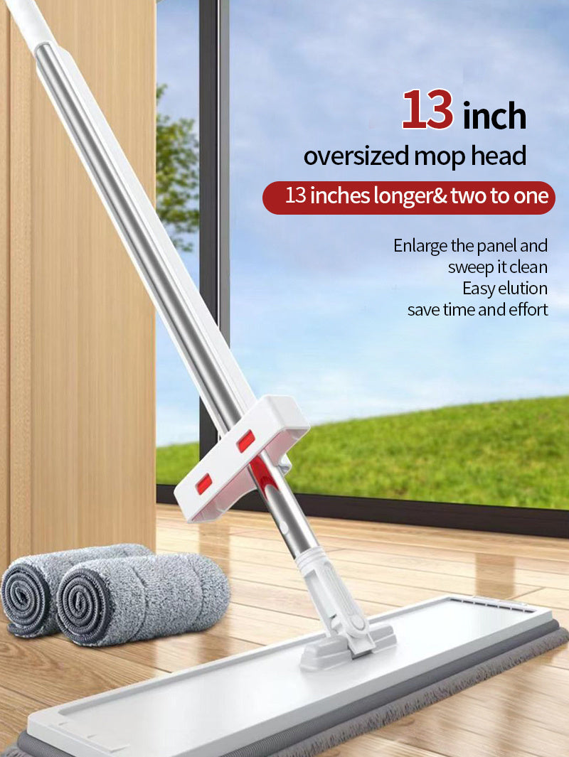59" Hands-Free Flat Mop Set with Pads