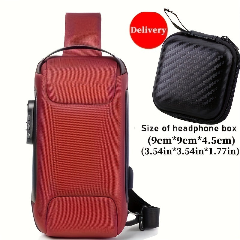 Men’s Waterproof Waist Bag with USB & Lock - Clickilix