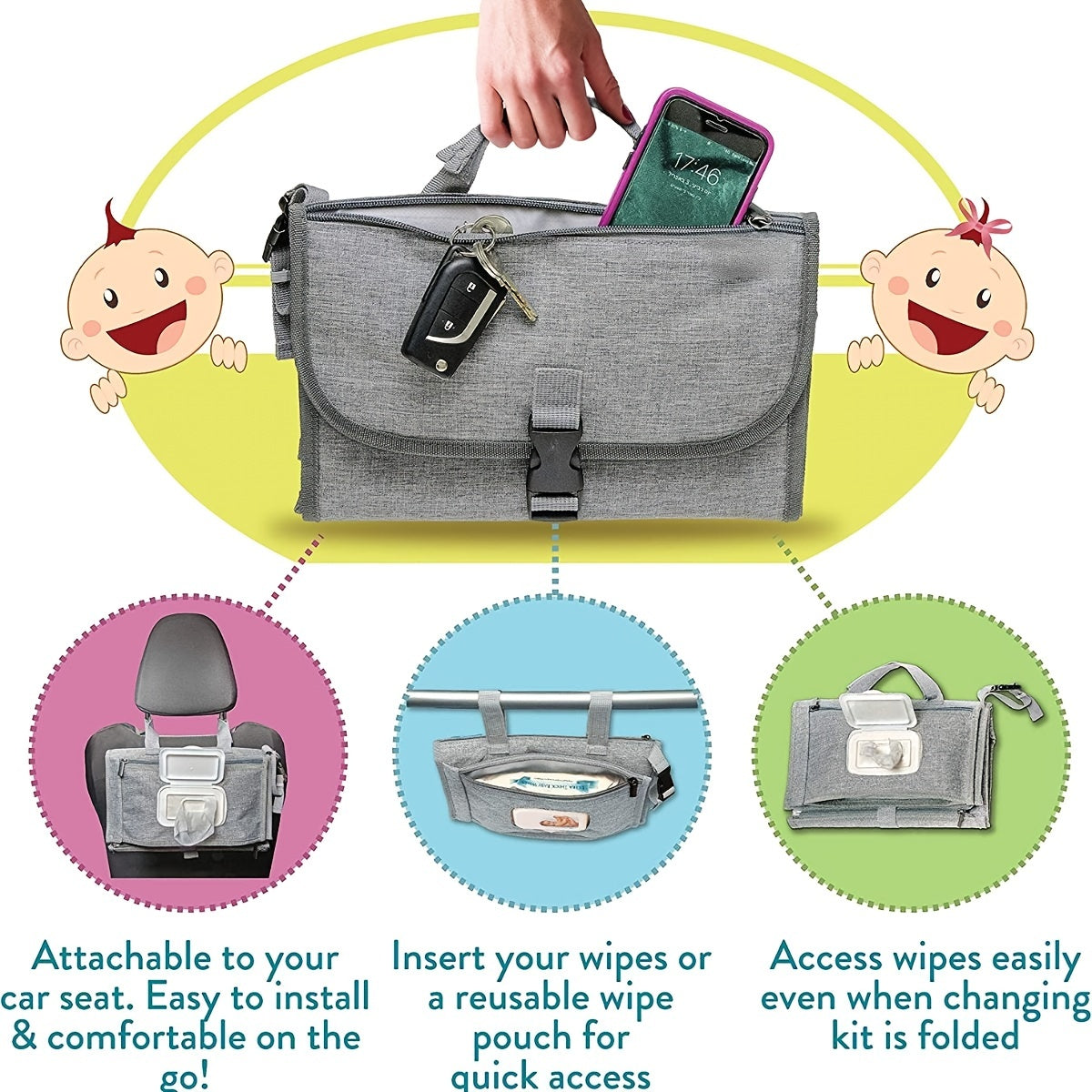 Ultimate Baby Changing Mat & Stroller Basket