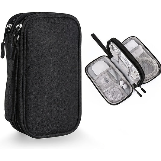 Waterproof Travel Cable Organizer Bag – Double Layer - Clickilix