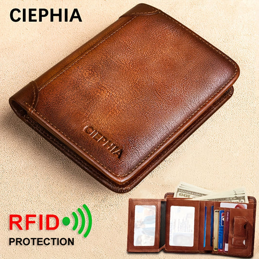 Vintage RFID Leather Wallet for Men