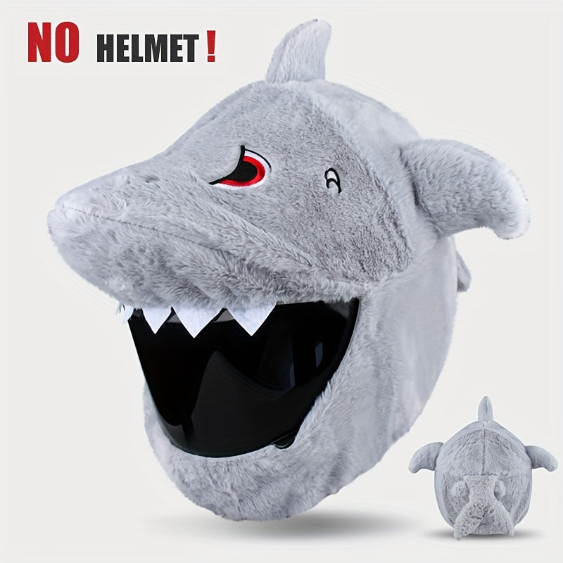 Cute Fox Plush Motorcycle Helmet Cover – Soft & Warm Liner