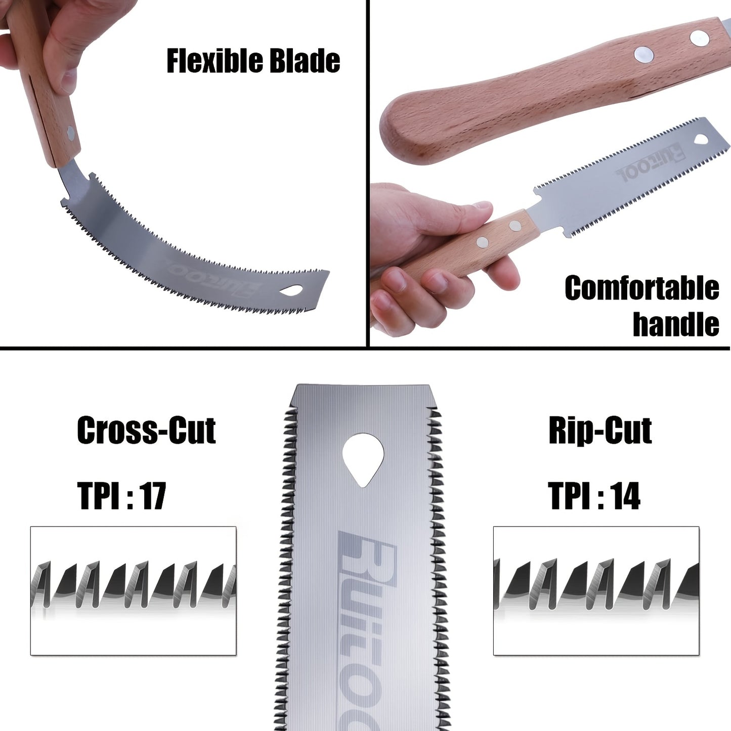 6" Japanese Ryoba Hand Saw for Woodworking