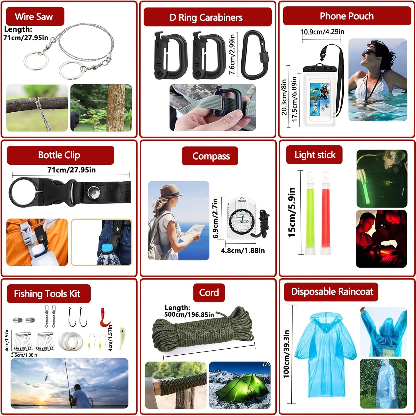 250Pcs Ultimate Survival Kit for Outdoor Adventures
