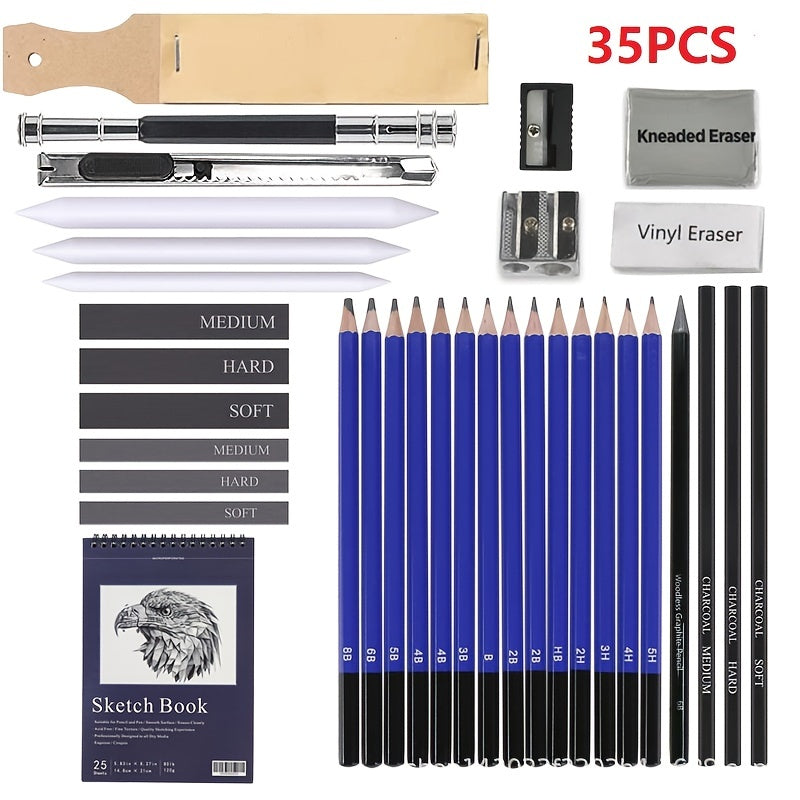 35pcs Premium Drawing Pencil Set for Artists