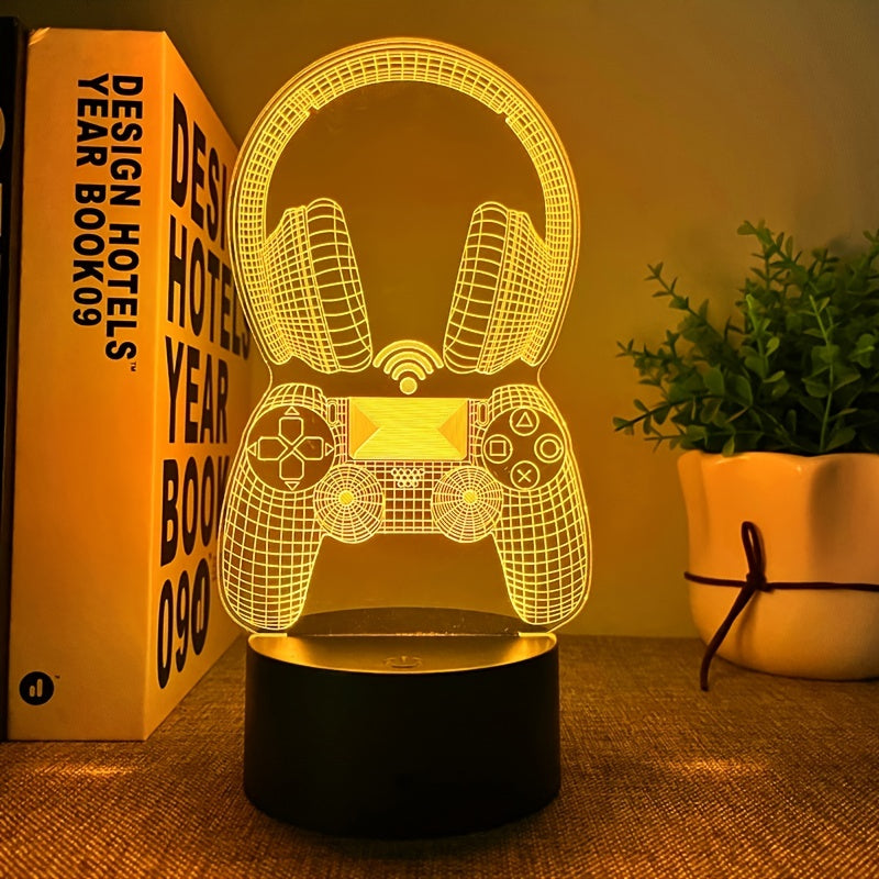 3D Gaming Headset Night Light USB Desk Lamp - Clickilix